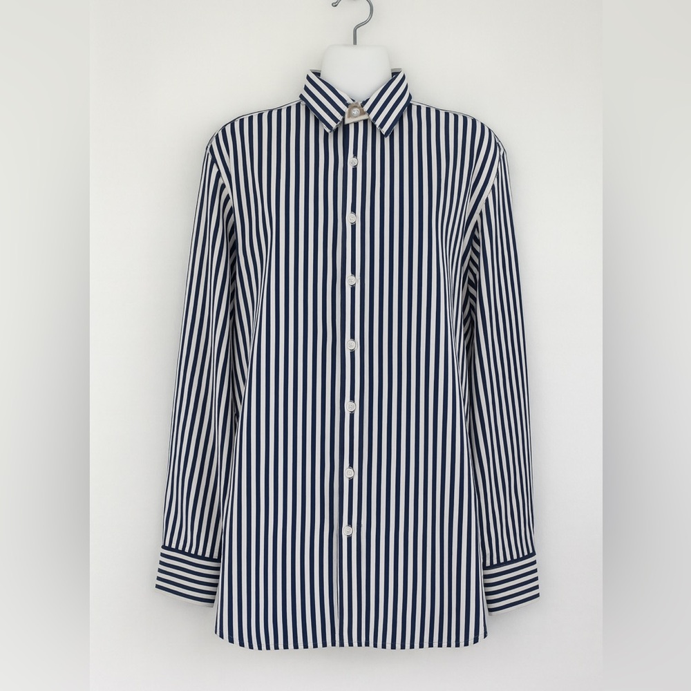 Robert Graham Men's Navy/ White Striped Long‎ Sleeve Button Front Shirt